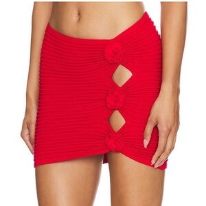 Lovers + Friends 🌹 Red Ziona Mini Skirt with Floral Details- NWT